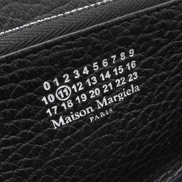 メゾン マルタン マルジェラ MAISON MARTIN MARGIELA ジップアラウンドウォレット S56UI0110P4455T8013 ブラック グレイニーレザー 長財布 シルバー金具 黒 新品 未使用