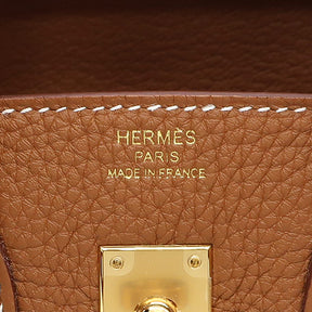 エルメス HERMES バーキン25 ゴールド トゴ ハンドバッグ ゴールド金具 新品 未使用 茶