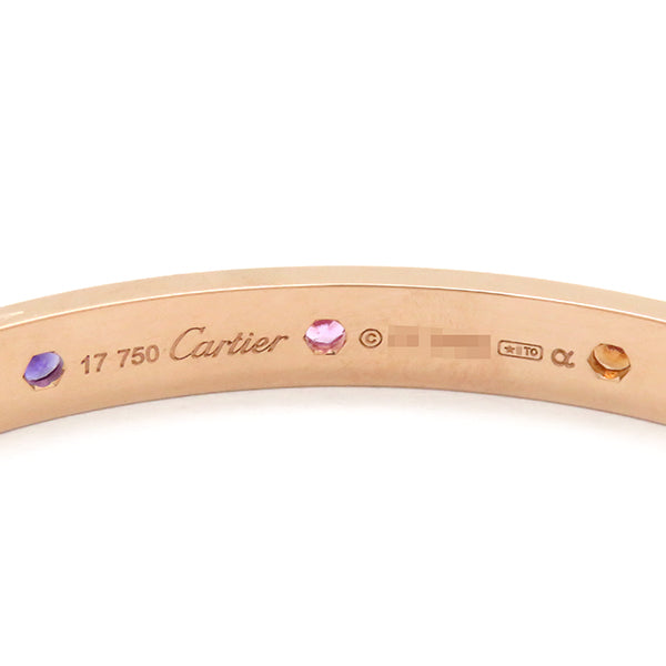 カルティエ Cartier LOVE ラブブレス バングル マルチストーン 旧型 ピンクゴールド K18PG #17 ブレスレット 10石 10P 750 Au750 18K