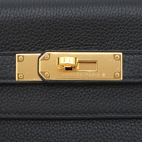 エルメス HERMES ケリー28 内縫い ブラック トゴ 2WAYバッグ ゴールド金具 黒