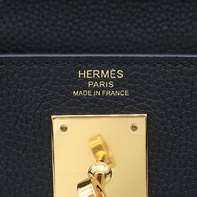 エルメス HERMES ケリー28 内縫い ブラック トゴ 2WAYバッグ ゴールド金具 黒