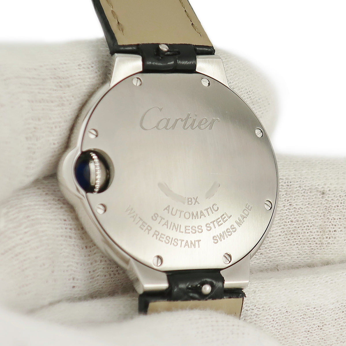 カルティエ Cartier バロンブルー ドゥ カルティエ WSBB0030 自動巻き レディース ボーイズ 青針 ローマン ギヨシェ