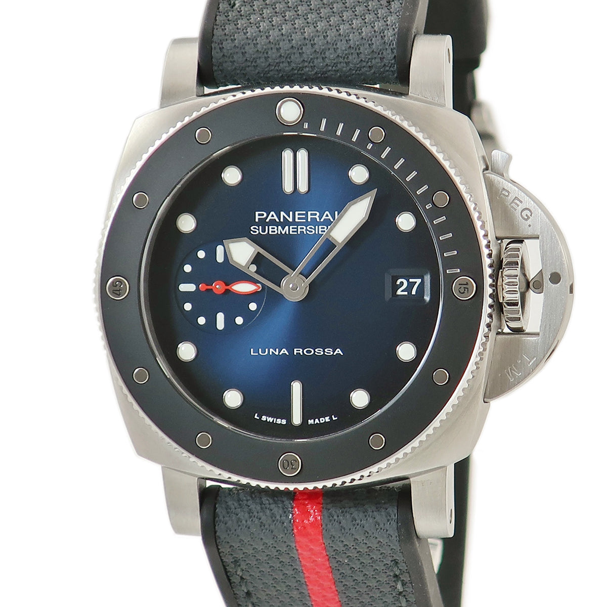 パネライ PANERAI サブマーシブル ルナ ロッサ PAM01565 AA***/300 自動巻き メンズ 未使用 AA番 青 2024年新作