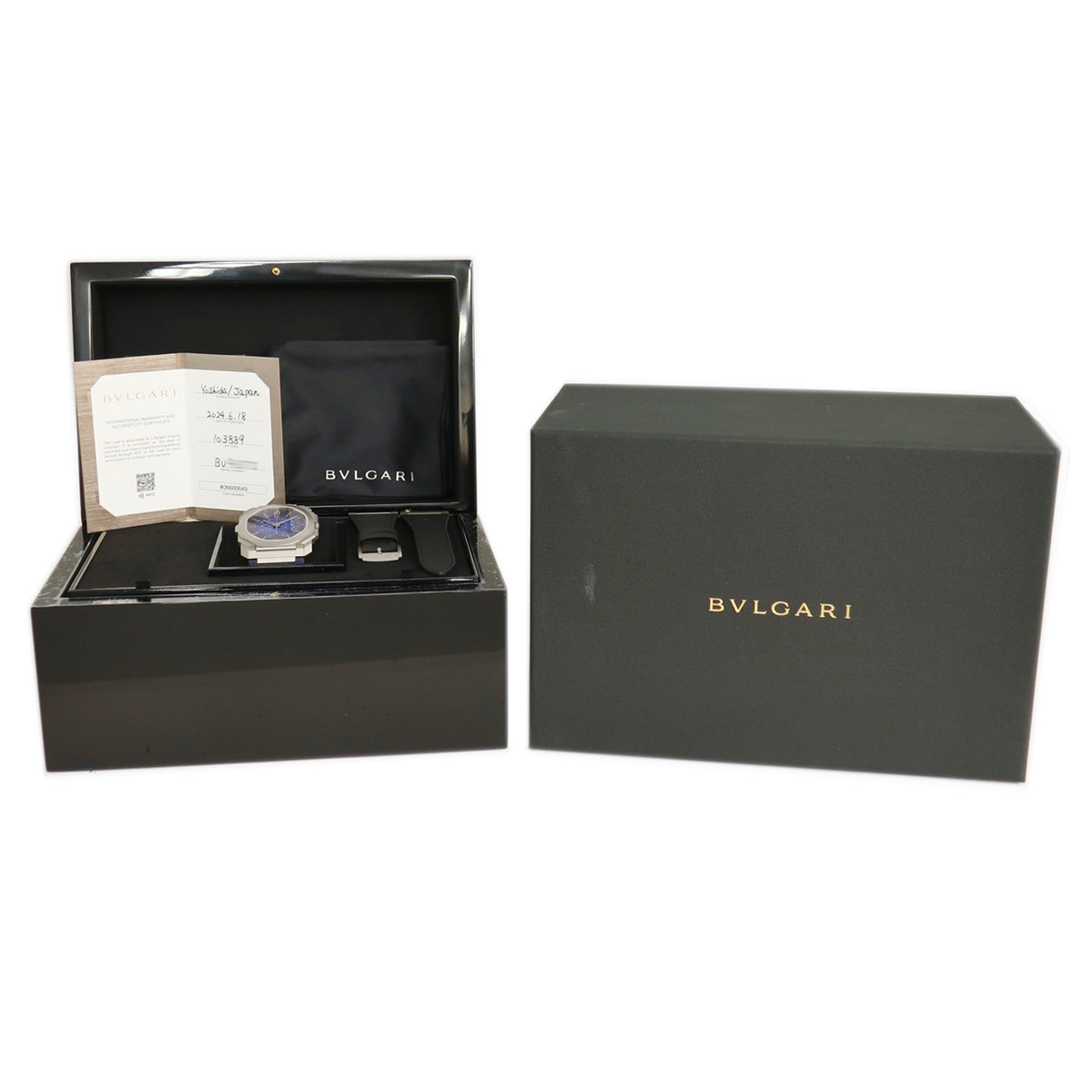 ブルガリ BVLGARI オクト フィニッシモ クロノグラフ GMT YOSHIDA限定 103889 自動巻き メンズ 未使用 青 オクタゴナル 2024年