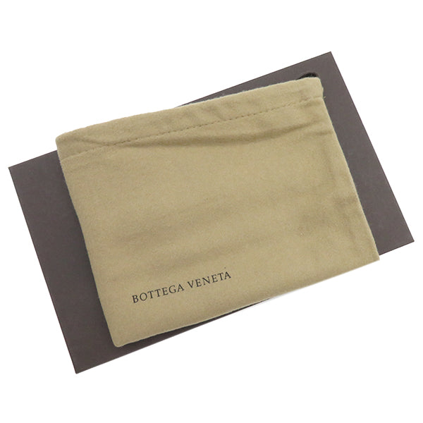 ボッテガヴェネタ BOTTEGA VENETA イントレチャート刺繍 フラップウォレット グレー レザー 長財布 刺繍