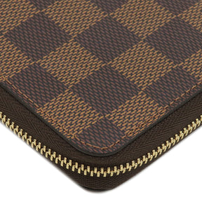 ルイヴィトン LOUIS VUITTON ジッピー コインパース N63070 ダミエエベヌ ダミエキャンバス コインケース ゴールド金具 茶 ラウンドファスナー 小銭入れ