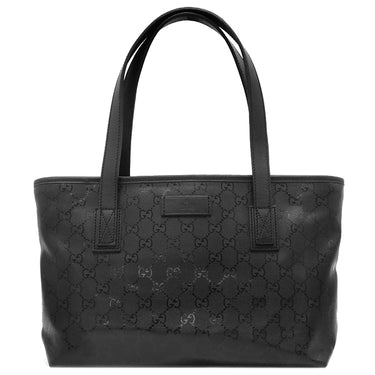 グッチ GUCCI GG インプリメ 211138 ブラック PVC レザー トートバッグ ガンメタル金具 黒 ハンドバッグ