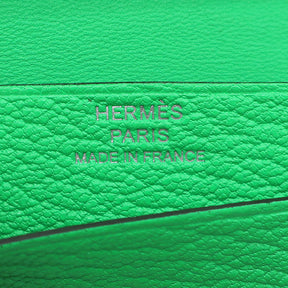 エルメス HERMES ベアンミニ コンパクト財布 コインケース ヴェールコミック シェーブル 二つ折り財布 シルバー金具 緑