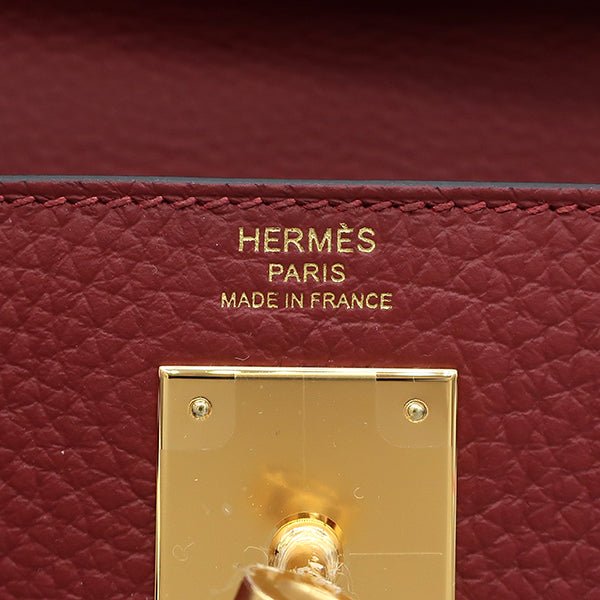 エルメス HERMES ケリー28 内縫い ルージュアッシュ トリヨンクレマンス 2WAYバッグ ゴールド金具 新品 未使用 赤