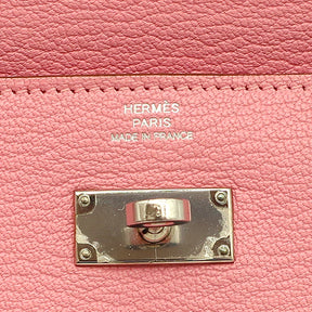 エルメス HERMES ケリーウォレット ロング ローズサクラ シェーブル 長財布 シルバー金具