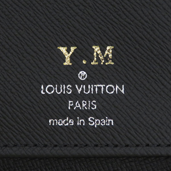 ルイヴィトン LOUIS VUITTON ジッピーウォレット ヴェルティカル M30503 アルドワーズ タイガ 長財布 シルバー金具 黒 ラウンドファスナー イニシャル入り