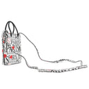 バレンシアガ BALENCIAGA ボンジュールパリ ショッピング フォンホルダー 593826-1BW5N ホワイトXブラック レザー ショルダーバッグ シルバー金具 ミニバッグ 白 黒