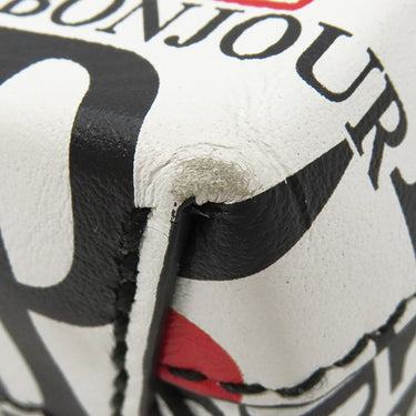 バレンシアガ BALENCIAGA ボンジュールパリ ショッピング フォンホルダー 593826-1BW5N ホワイトXブラック レザー ショルダーバッグ シルバー金具 ミニバッグ 白 黒