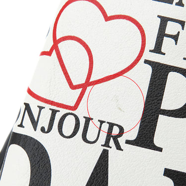 バレンシアガ BALENCIAGA ボンジュールパリ ショッピング フォンホルダー 593826-1BW5N ホワイトXブラック レザー ショルダーバッグ シルバー金具 ミニバッグ 白 黒