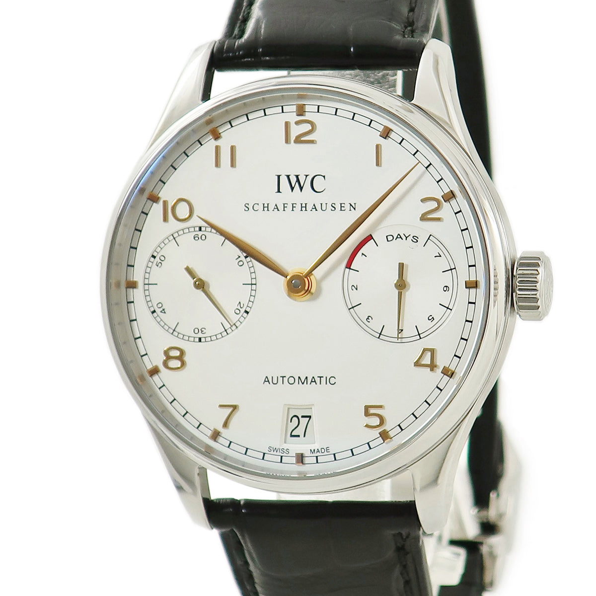 IWC IWC ポルトギーゼ オートマティック 7DAYS IW500114 自動巻き メンズ OH済 オートマ パワーリザーブ シルバー