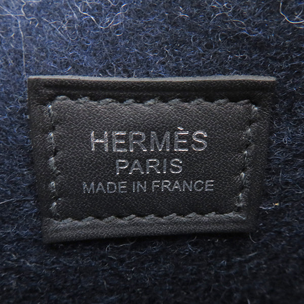 エルメス HERMES エヴリンTPM ブルーニュイ×ブラック フェルト スイフト ショルダーバッグ シルバー金具 新品 未使用 紺