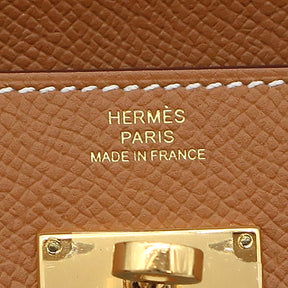 エルメス HERMES ケリーウォレット ロング ゴールド ヴォーエプソン 長財布 ゴールド金具 茶