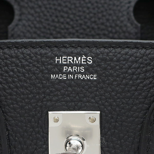 エルメス HERMES バーキン25 ブラック トゴ ハンドバッグ シルバー金具 新品 未使用 黒