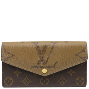 ルイヴィトン LOUIS VUITTON ポルトフォイユ サラ M80726 モノグラム モノグラムキャンバス モノグラムジャイアントリバースキャンバス 長財布 ゴールド金具 茶 二つ折り