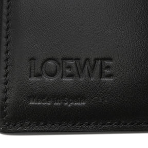 ロエベ LOEWE アナグラム バーティカル ウォレット スモール C821S33X05 ブラック ペブルグレインカーフスキン 三つ折り財布 シルバー金具 黒 コンパクト