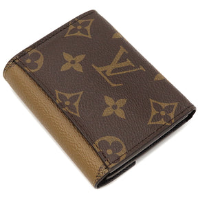 ルイヴィトン LOUIS VUITTON ポルトフォイユ ゾエ M80725 モノグラムリバース モノグラムキャンバス モノグラムリバース キャンバス 三つ折り財布 ゴールド金具 茶 コンパクトウォレット