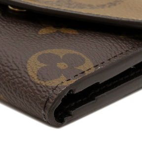 ルイヴィトン LOUIS VUITTON ポルトフォイユ ゾエ M80725 モノグラムリバース モノグラムキャンバス モノグラムリバース キャンバス 三つ折り財布 ゴールド金具 茶 コンパクトウォレット