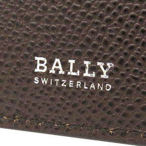 バリー BALLY Ribbon バイフォールドウォレット TEVYE LT 241 ブラウン レザー 二つ折り財布 シルバー金具 茶 赤 白