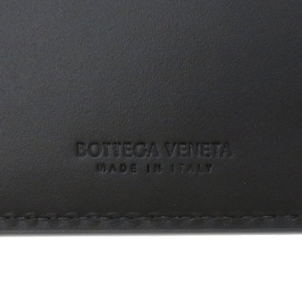 ボッテガヴェネタ BOTTEGA VENETA イントレチャート 二つ折りウォレット ブラック レザー 二つ折り財布 黒