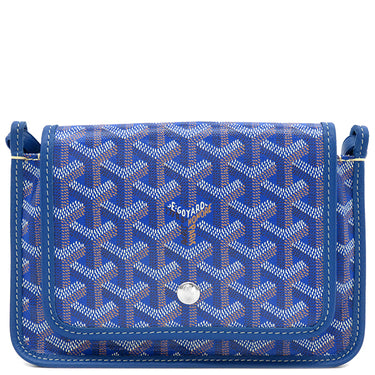 ゴヤール GOYARD プリュメ ポーチウォレット スカイブルー ゴヤールディンキャンバス ショルダーバッグ シルバー金具 青 ヘリンボーン柄 ボディバッグ