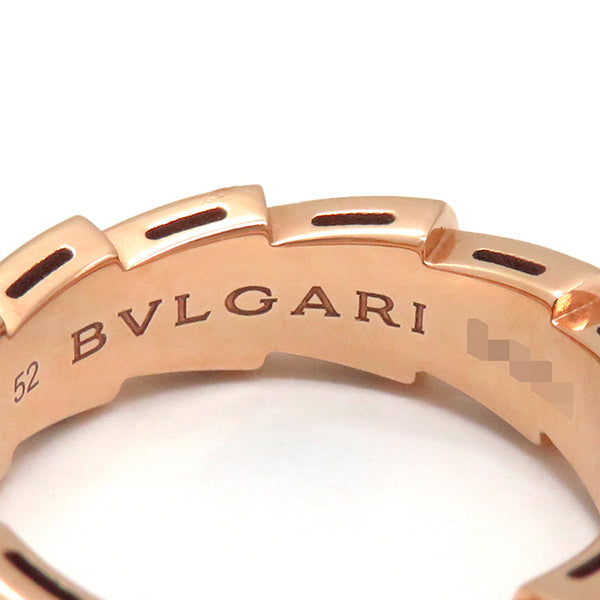 ブルガリ BVLGARI セルペンティ ヴァイパー ダイヤリング 356630 ピンクゴールド ダイヤモンド オニキス K18PG #52(JP12) リング 指輪