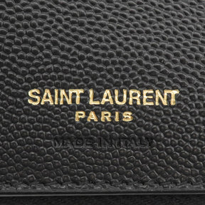 サンローラン SAINT LAURENT モノグラム コンパクトジップアラウンドウォレット 668288 ブラック グレインレザー 三つ折り財布 ゴールド金具 黒