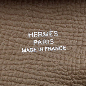 エルメス HERMES バスティア エトゥープ ヴォーエプソン コインケース シルバー金具 グレージュ