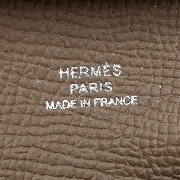 エルメス HERMES バスティア エトゥープ ヴォーエプソン コインケース シルバー金具 グレージュ