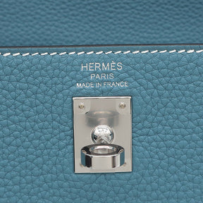 エルメス HERMES ケリー25 内縫い ニューブルージーン トゴ 2WAYバッグ シルバー金具 青 ショルダー