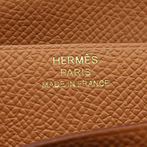 エルメス HERMES ベアンスフレ エトゥープ ヴォーエプソン 長財布 ゴールド金具 新品 未使用 茶 二つ折り財布