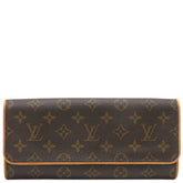 ルイヴィトン LOUIS VUITTON ポシェットツイン GM M51852 モノグラム モノグラムキャンバス ショルダーバッグ ゴールド金具 茶