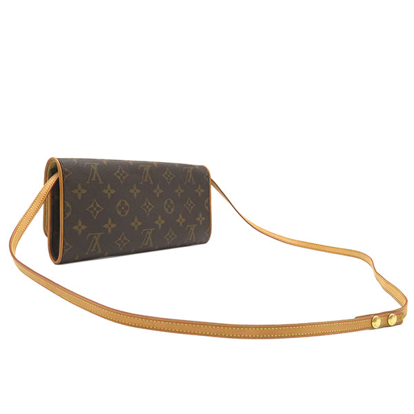 ルイヴィトン LOUIS VUITTON ポシェットツイン GM M51852 モノグラム モノグラムキャンバス ショルダーバッグ ゴールド金具 茶