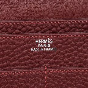 エルメス HERMES ドゴンデュオ ドゴンGM  ボルドー系 トゴ 長財布 シルバー金具