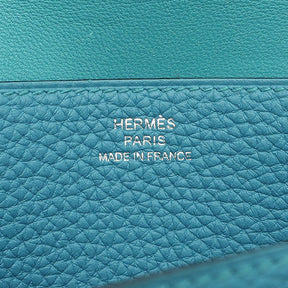 エルメス HERMES ドゴンロング ブルー系 トゴ 長財布 シルバー金具 青