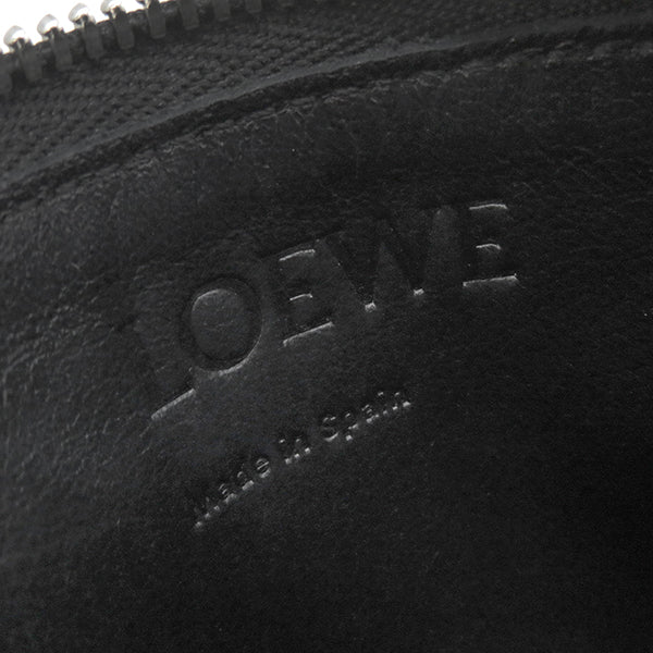 ロエベ LOEWE スクエア コインカードホルダー ラージ C660O37X04 ブラック ソフトグレインカーフ コインケース シルバー金具 黒 カードケース