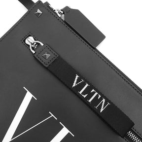 ヴァレンティノ VALENTINO VLTN クリアトート クリアXブラック ビニール レザー トートバッグ シルバー金具 ポーチ付き