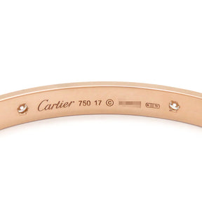 カルティエ Cartier LOVE ラブブレス ハーフダイヤ 4Pダイヤ B6069917 ピンクゴールド K18PG ダイヤモンド #17 ブレスレット 750PG 18K 18金