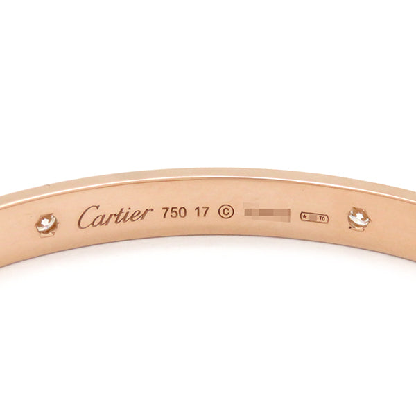 カルティエ Cartier LOVE ラブブレス ハーフダイヤ 4Pダイヤ B6069917 ピンクゴールド K18PG ダイヤモンド #17 ブレスレット 750PG 18K 18金