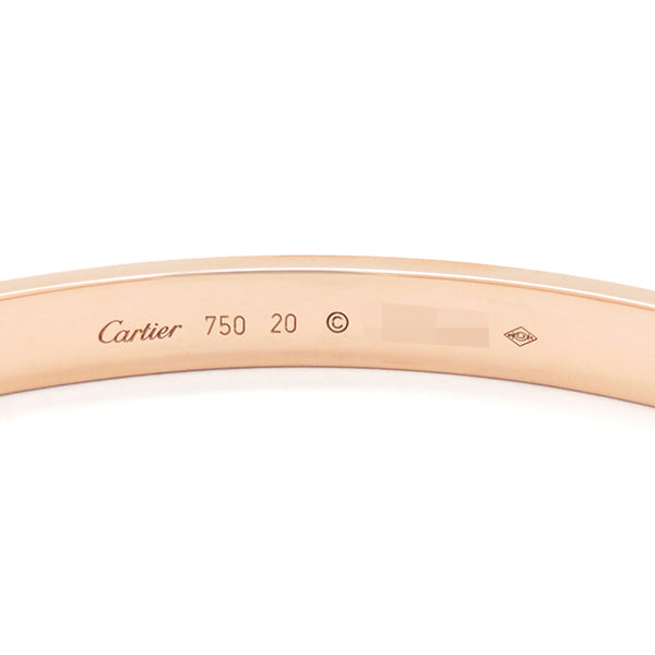 カルティエ Cartier LOVE ラブブレス B6067420 ピンクゴールド K18PG #20 ブレスレット 750 18K 18金 バングル