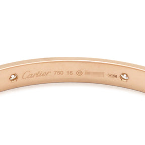 カルティエ Cartier LOVE ラブブレス ハーフダイヤ 4Pダイヤ B6069916 ピンクゴールド K18PG ダイヤモンド #16 ブレスレット 750PG 18K 18金