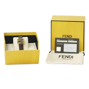 フェンディ FENDI レクタンギュラー F100202301 クオーツ レディース 未使用 ズッカフェイス 純正ダイヤ シェル ゴールド 緑