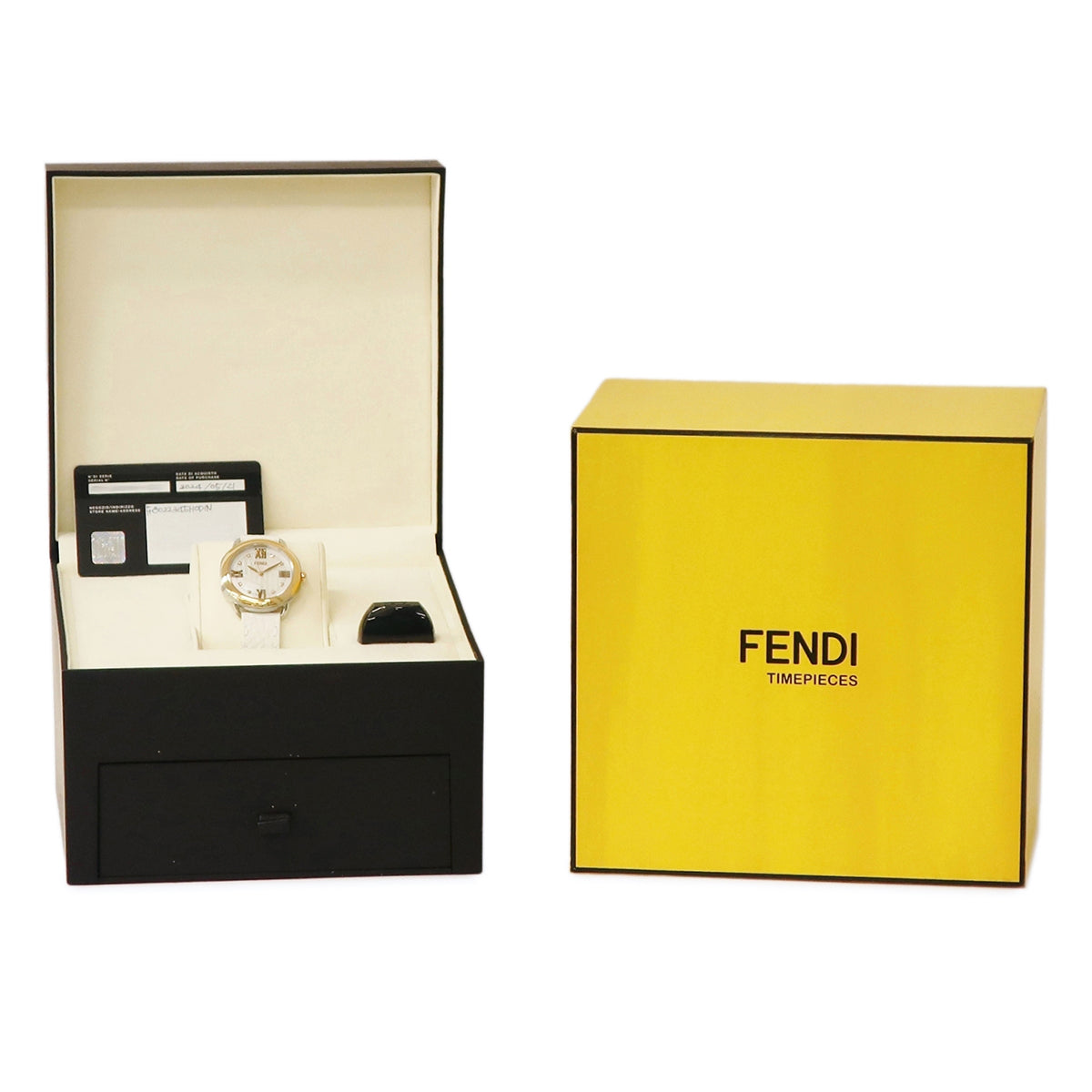 フェンディ FENDI セレリア 36MM F8022345H0D1N クオーツ メンズ レディース 未使用 純正ダイヤ シェル ゴールド 白