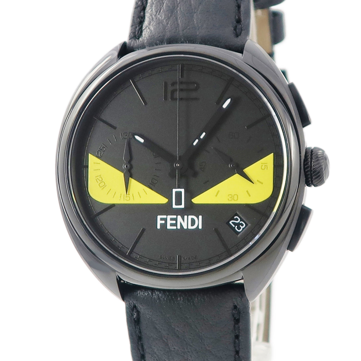 フェンディ FENDI モンスター バグズ クロノグラフ 40MM F214611611 クオーツ メンズ 未使用 イエローアイ 黒