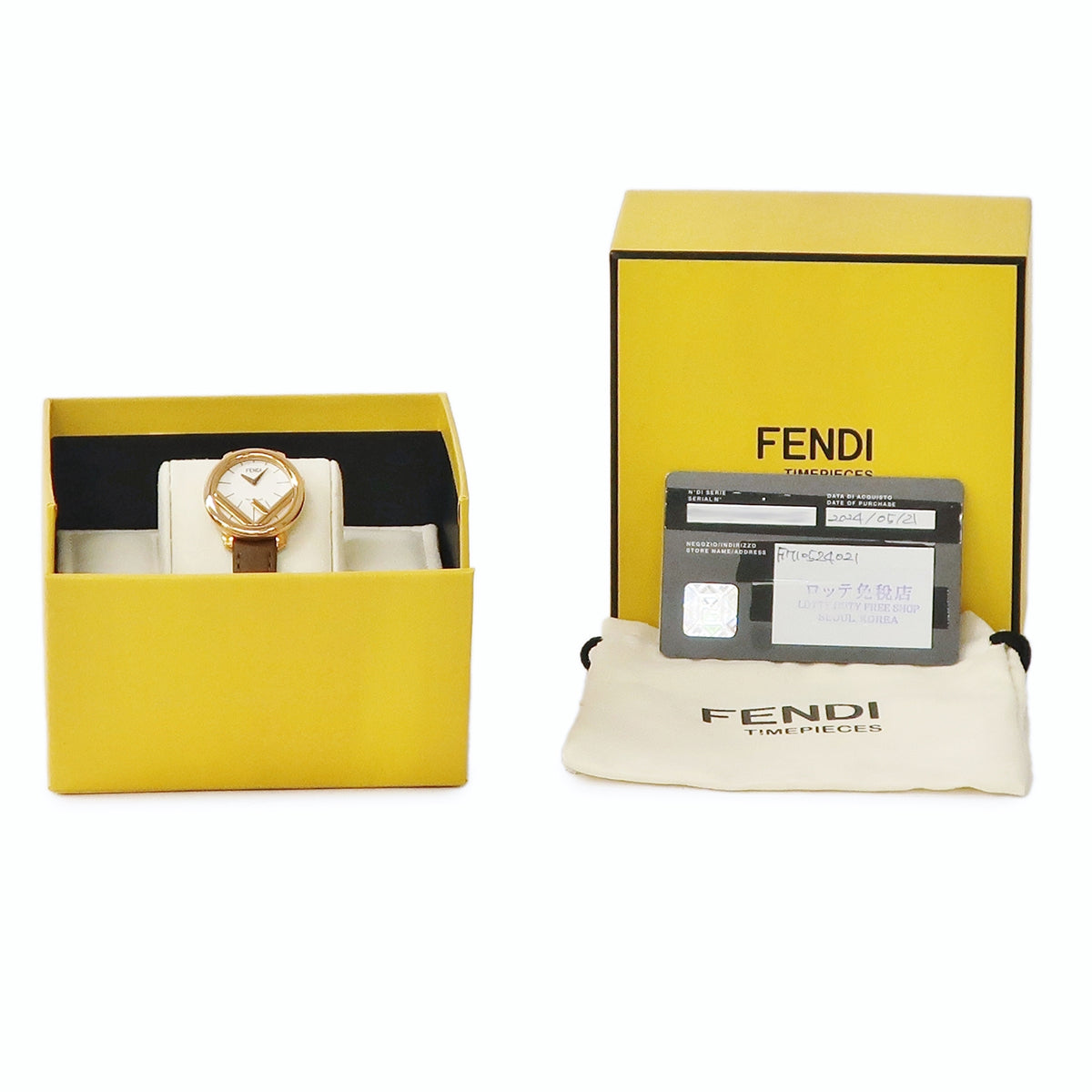 フェンディ FENDI エフ イズ フェンディ ラナウェイ 28MM F710524021 クオーツ レディース 未使用 ホワイト×ゴールド