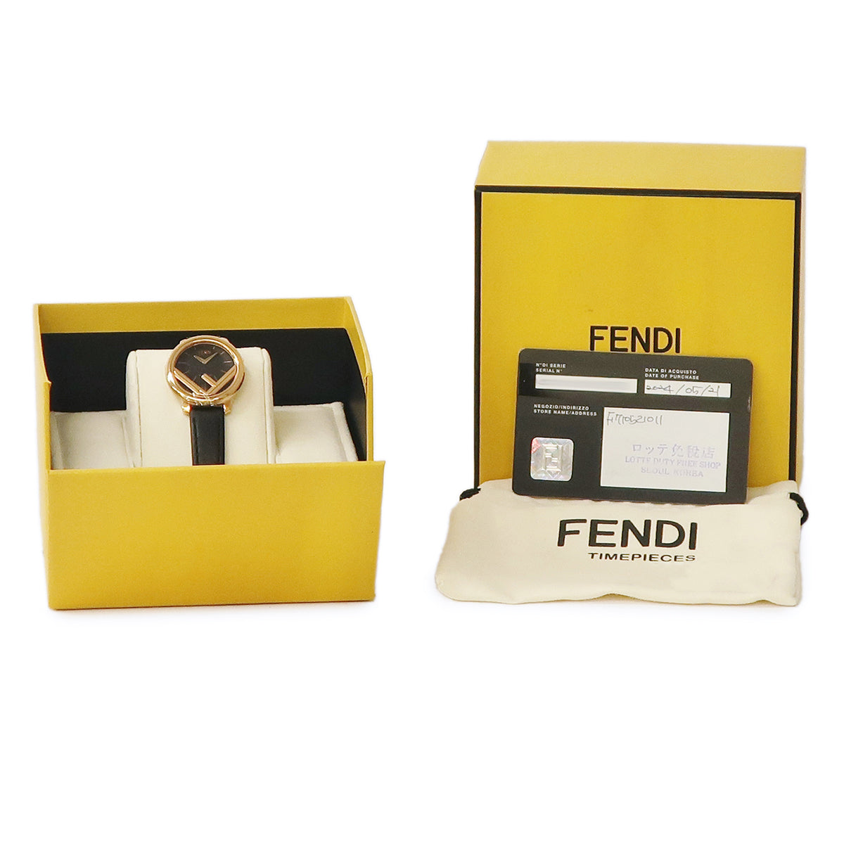 フェンディ FENDI エフ イズ フェンディ ラナウェイ 28MM F710521011 クオーツ レディース 未使用 ブラック×ゴールド